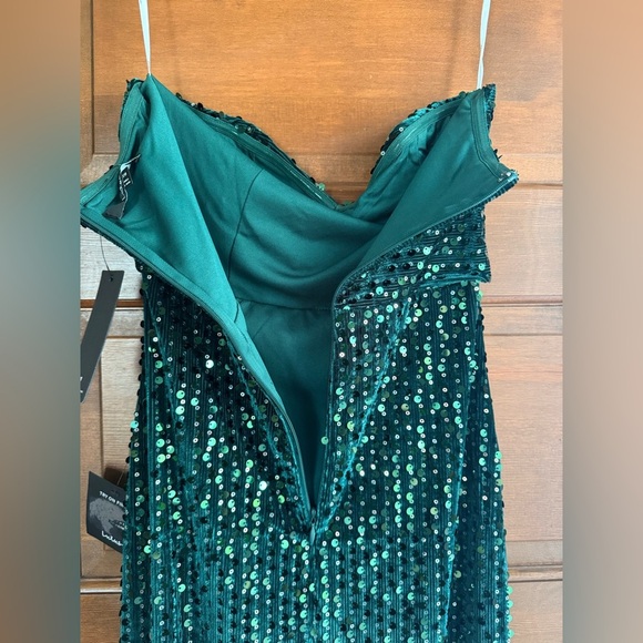 Lulu's Memorable Sparkle Emerald Green Velvet Sequin Maxi Dress 💚 - Picture 8 of 8